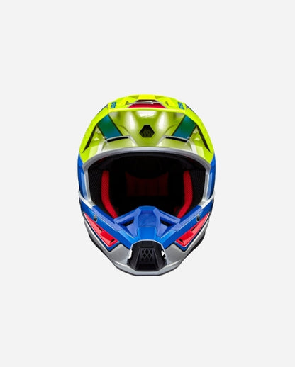 Casque Alpinestars Supertech M5 Sail ece 22.06 - Jaune Fluo/Bleu émail/Argent Brillant