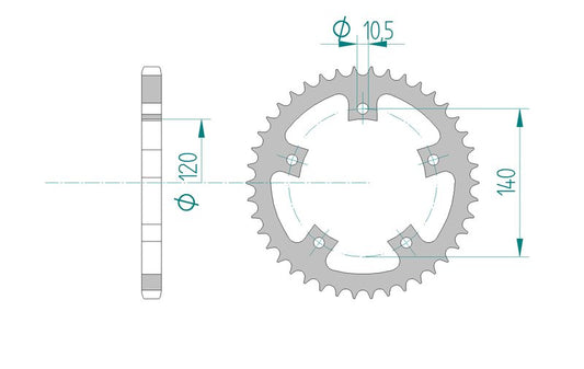 Couronne AFAM 86500 - 43 dents