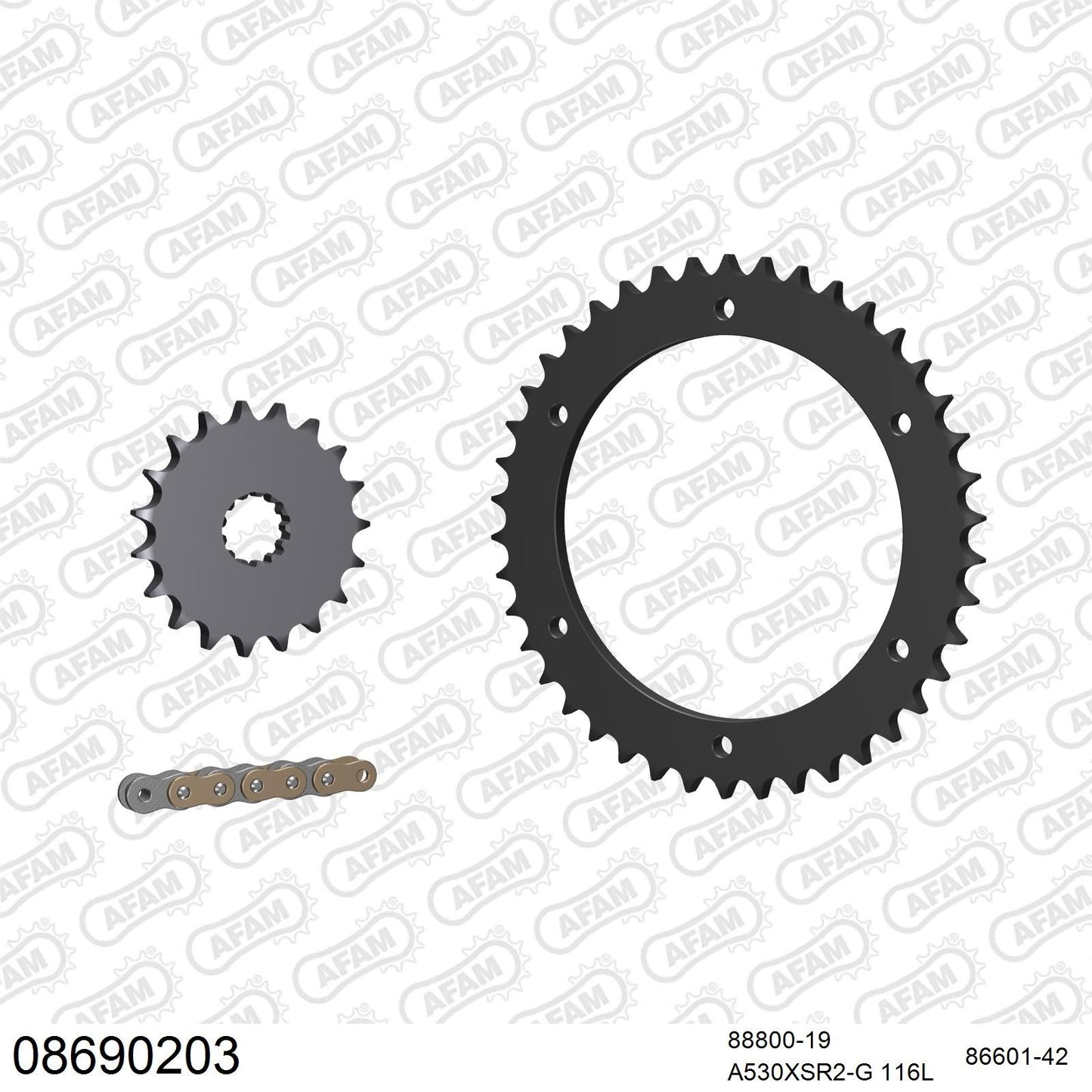 Kit chaîne AFAM Triumph Sprint GT 1050 (2011-2013)