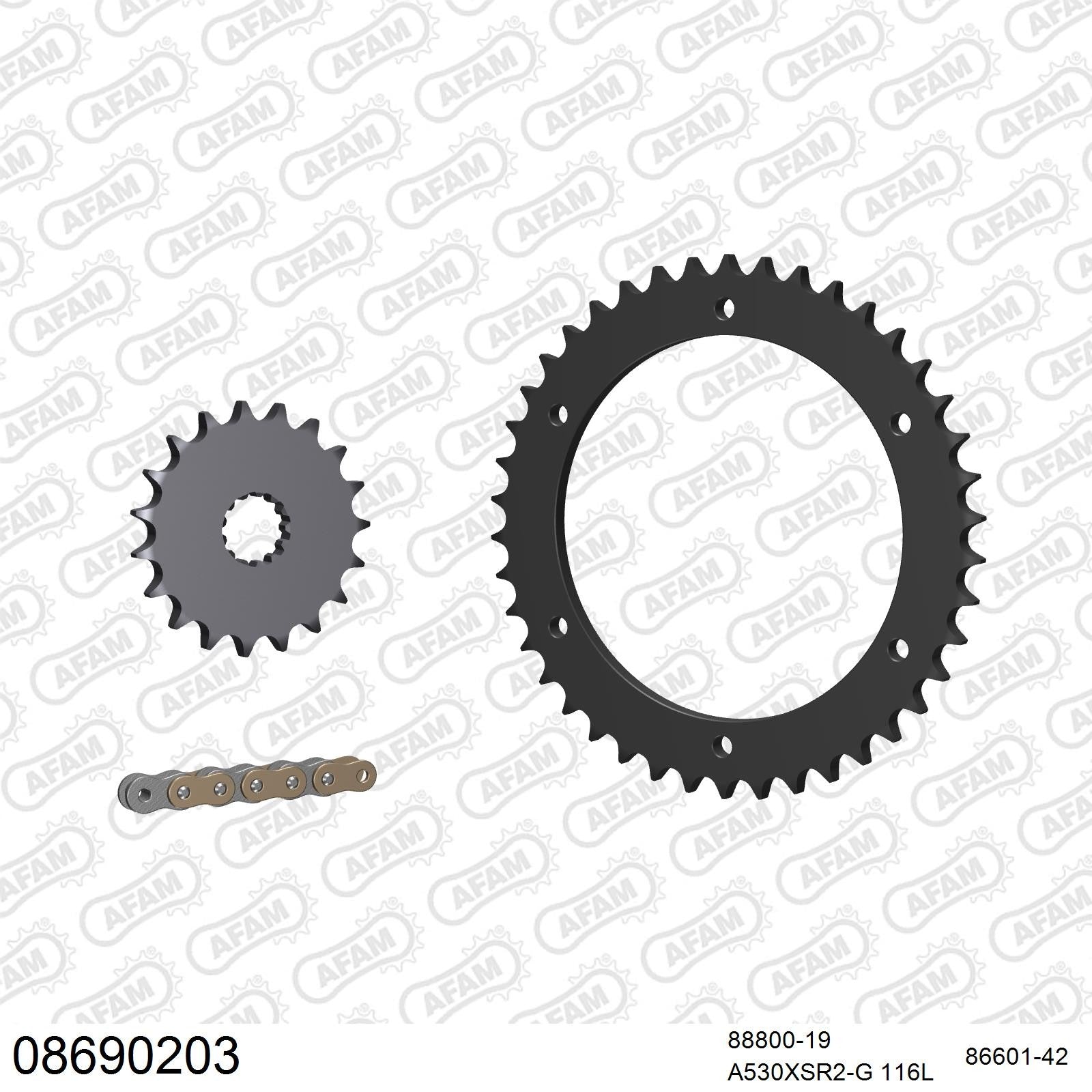 Kit chaîne AFAM Triumph Sprint GT 1050 (2011-2013)