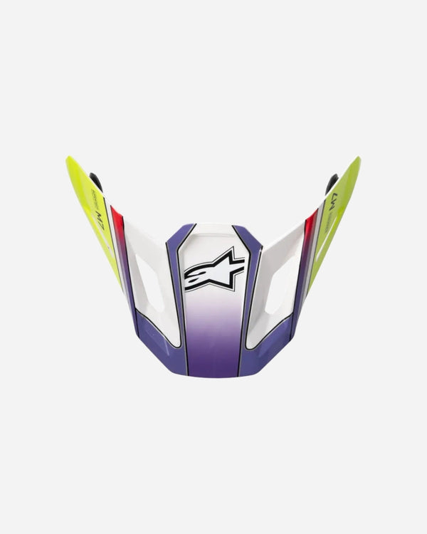 Alpinestars Supertech M7 Fuse ece06 Visier – Weiß/Fluoreszierendes Gelb/Glänzendes Lila
