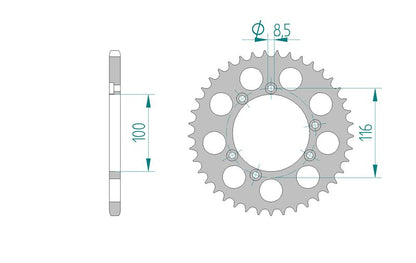 Couronne AFAM aluminium 93303 - 41 dents