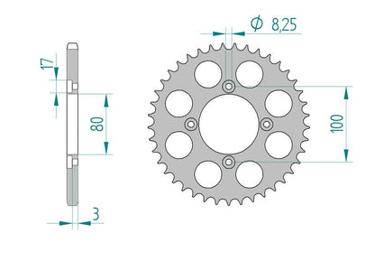 Couronne AFAM aluminium 93320 - 41 dents