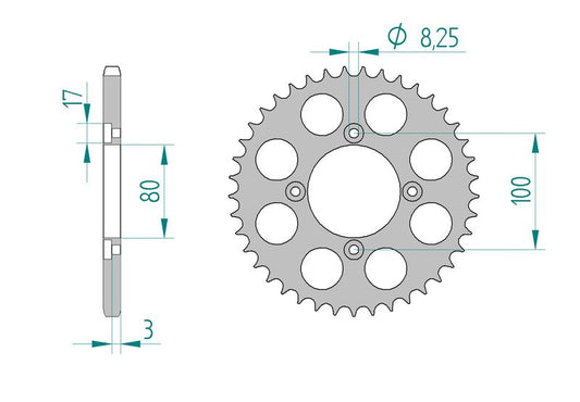 Couronne AFAM aluminium 93320 - 41 dents