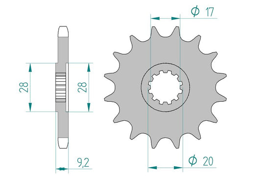 Pignon AFAM 94121 - 14 dents