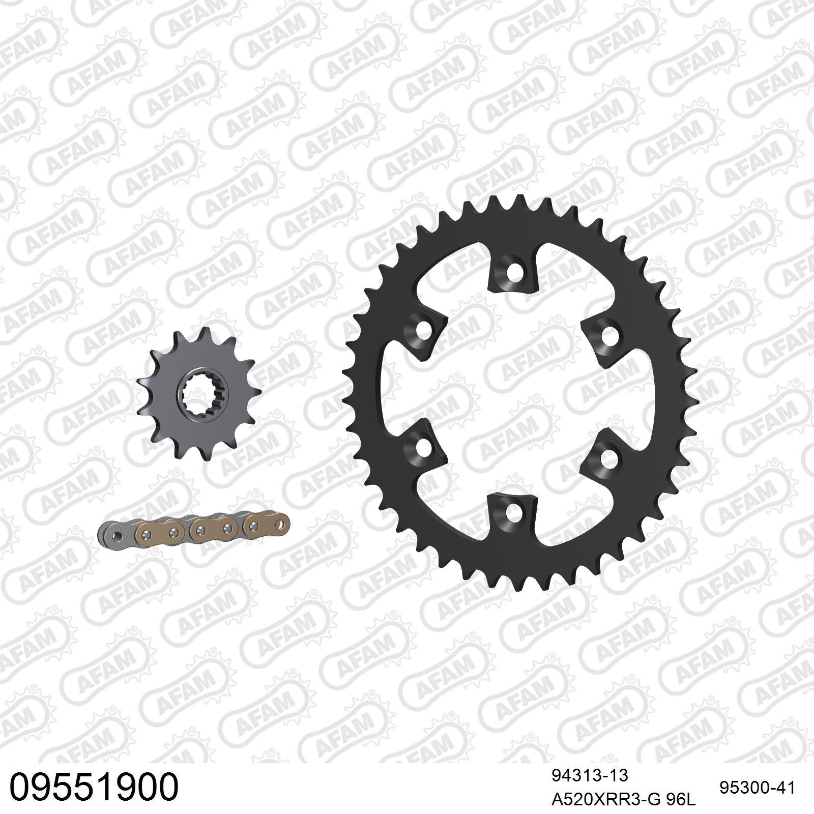 Kit chaîne AFAM aluminium GasGas Quad (2003-2005)