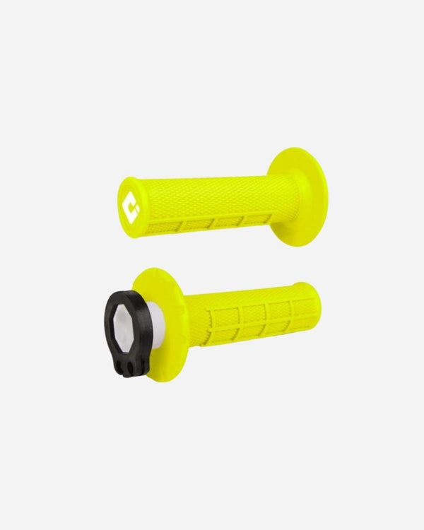 Poignées verrouillables demi-gaufre ODI V2 - Jaune Fluo