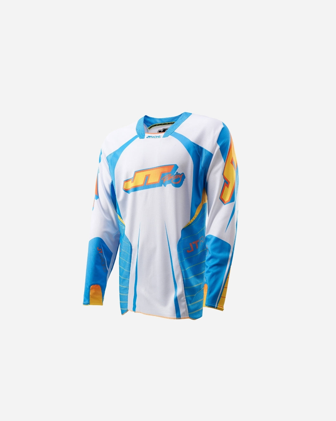 JT Racing Evo Protek Race Jersey - Cyan/Blanc