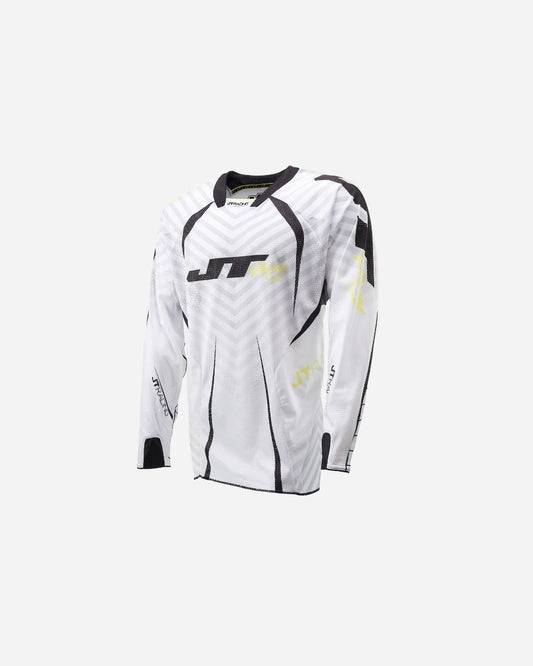 Maillot JT Racing Evo Protek Fader - Blanc/Noir/Jaune