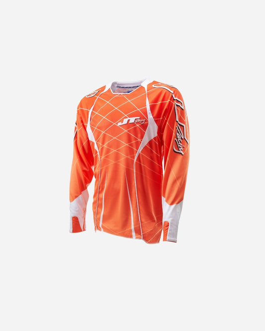 Maillot JT Racing Evo Lite Lazer - Orange/Blanc
