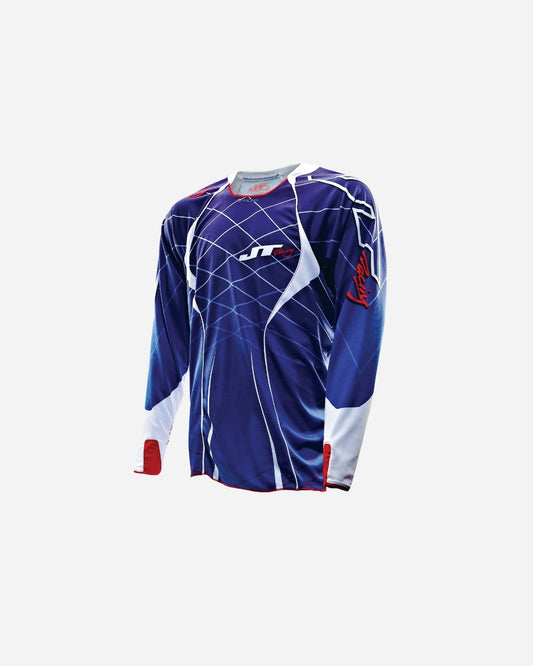 Maillot JT Racing Evo Lite Lazer - Bleu/Blanc