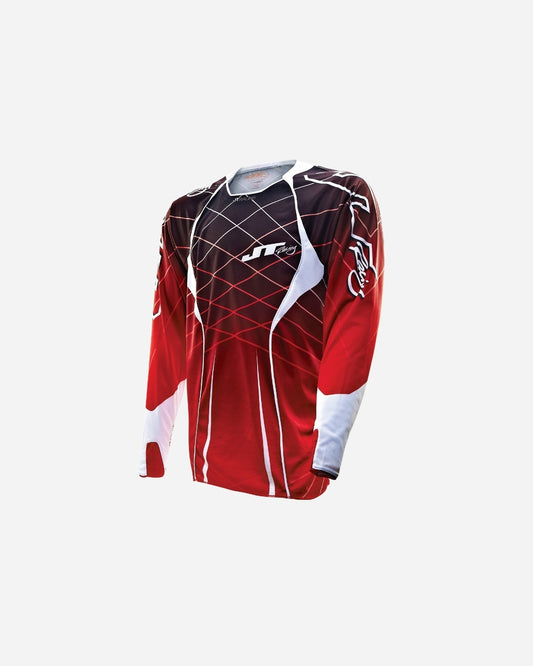 Maillot JT Racing Evo Lite Lazer - Rouge/Blanc