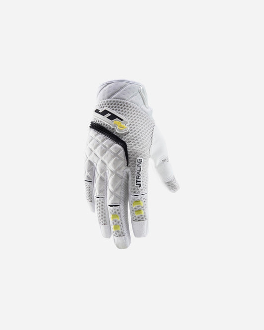 Gants JT Racing Protek - Blanc/Noir/Jaune