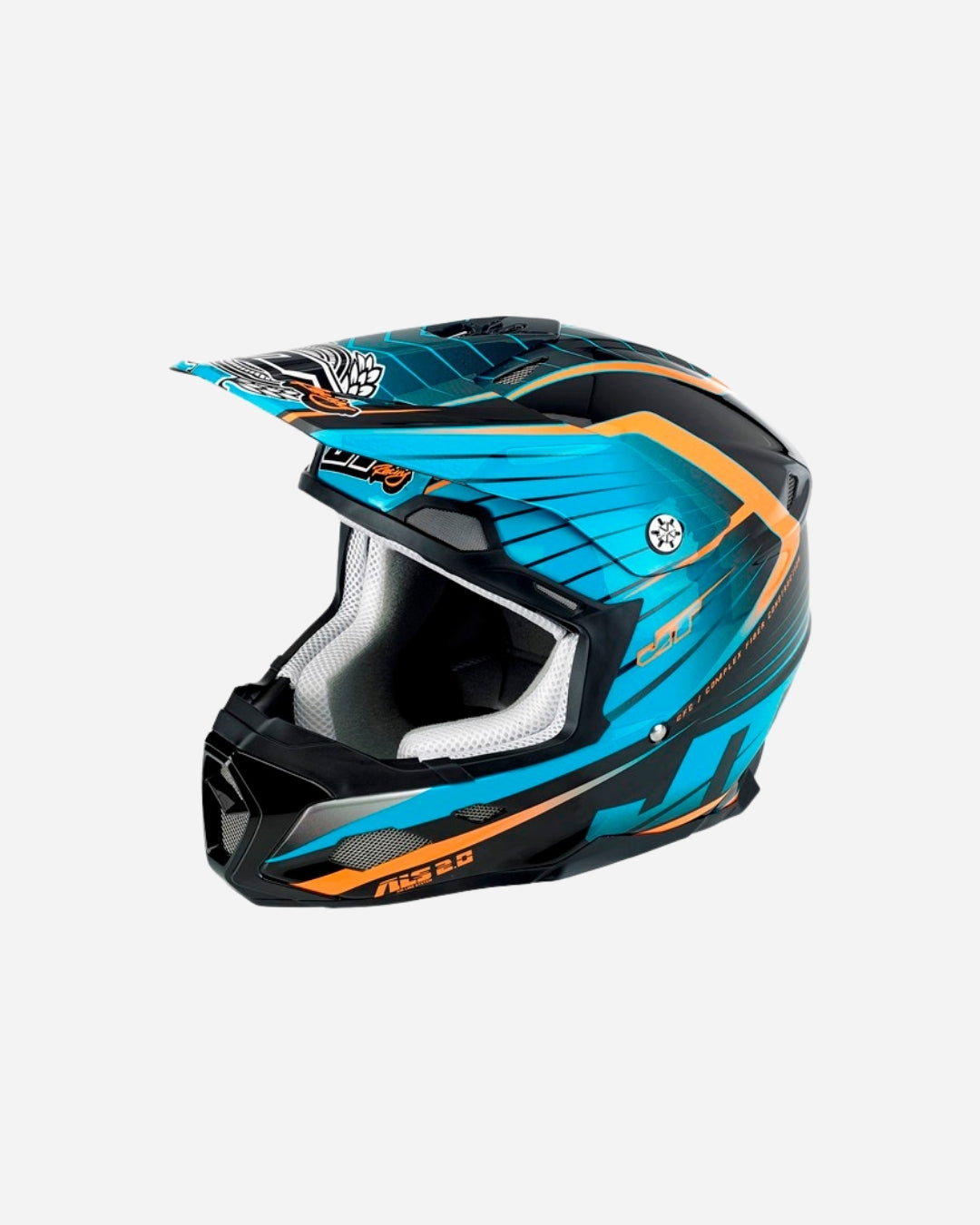 Casque JT Racing ALS 2.0 - Noir/Cyan/Orange