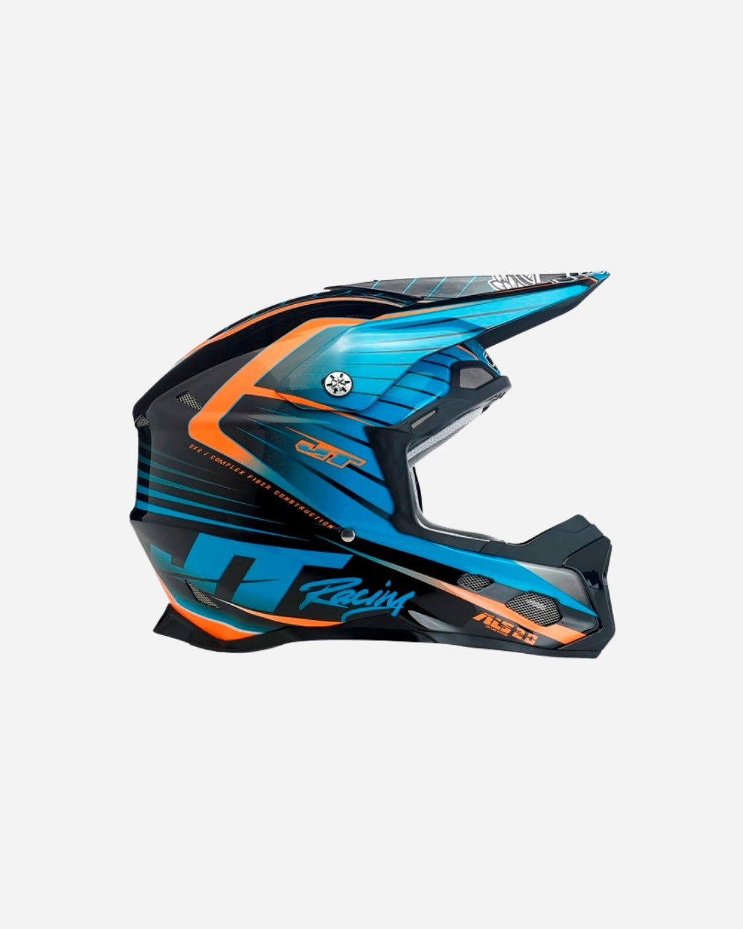 Casque JT Racing ALS 2.0 - Noir/Cyan/Orange