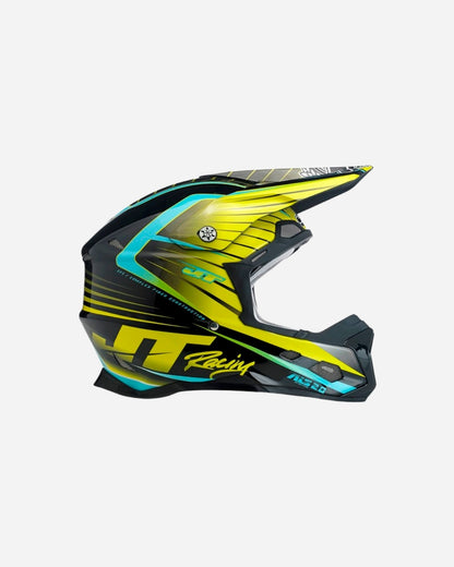 Casque JT Racing ALS 2.0 - Noir/Chartreuse/Cyan
