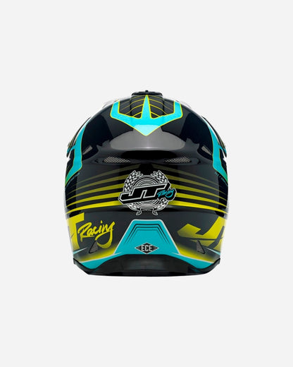 Casque JT Racing ALS 2.0 - Noir/Chartreuse/Cyan