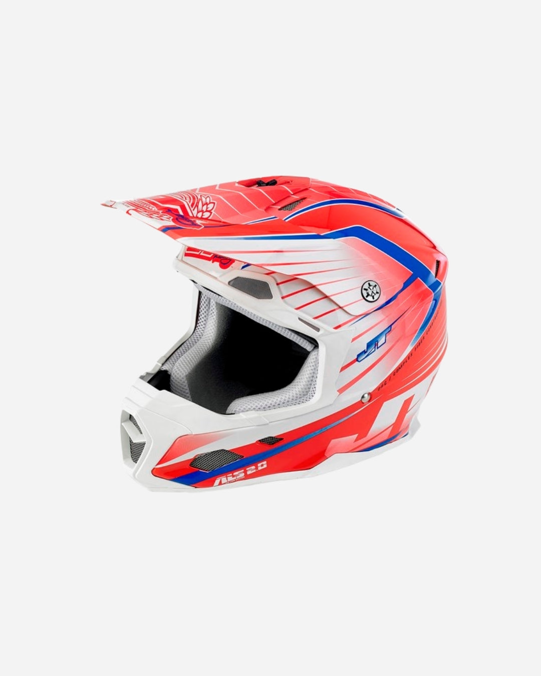 JT Racing ALS 2.0 Helm – Weiß/Rot/Blau