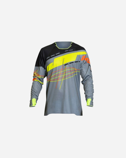 Maillot JT Racing Hyperlite Blueprint - Gris/Jaune
