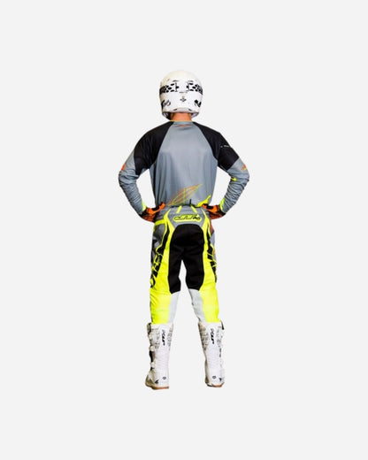 Maillot JT Racing Hyperlite Blueprint - Gris/Jaune