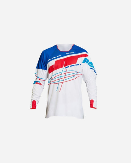 Maillot JT Racing Hyperlite Blueprint - Blanc/Rouge