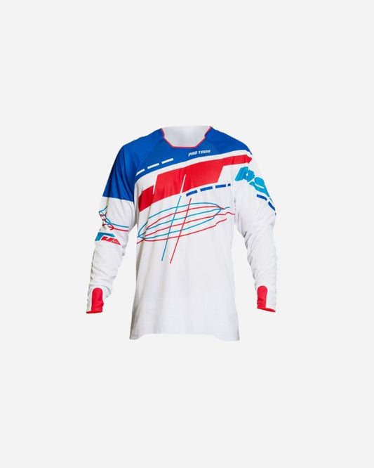Maglia JT Racing Hyperlite Blueprint - Bianco/Rosso