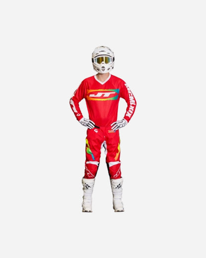 Maillot JT Racing C4 Rasta - Rouge Multi
