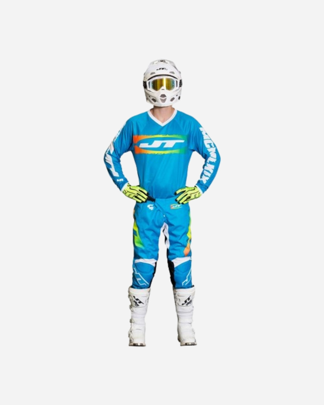 JT Racing C4 Rasta Jersey - Cyan Multi