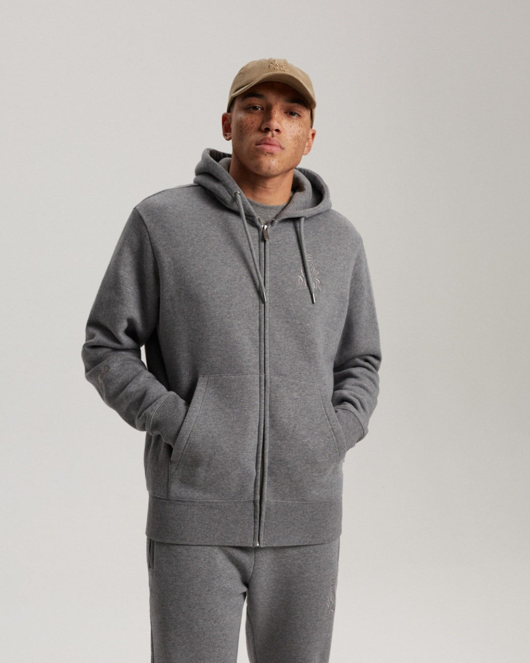 Sweat à capuche zippé Dakar Desert H1 - Gris