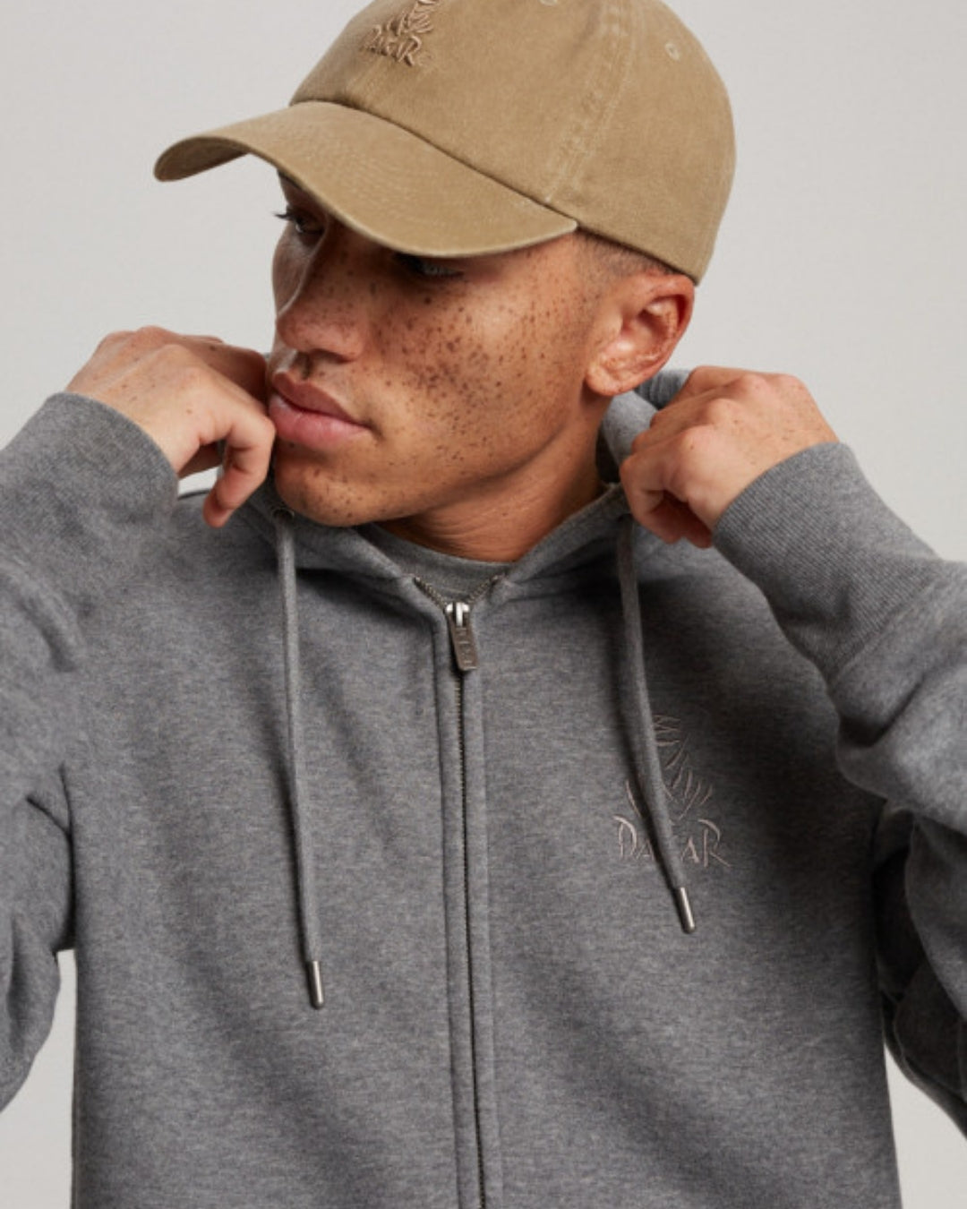 Sweat à capuche zippé Dakar Desert H1 - Gris