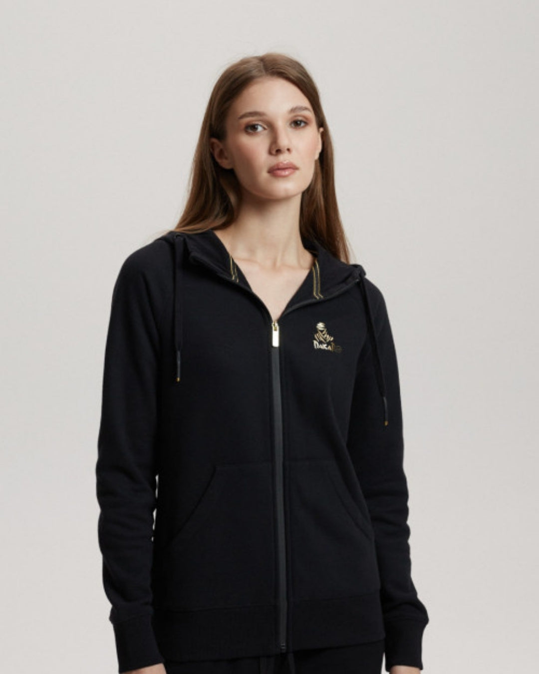 Sweat à capuche zippé Femme Dakar VIP 29 - Noir