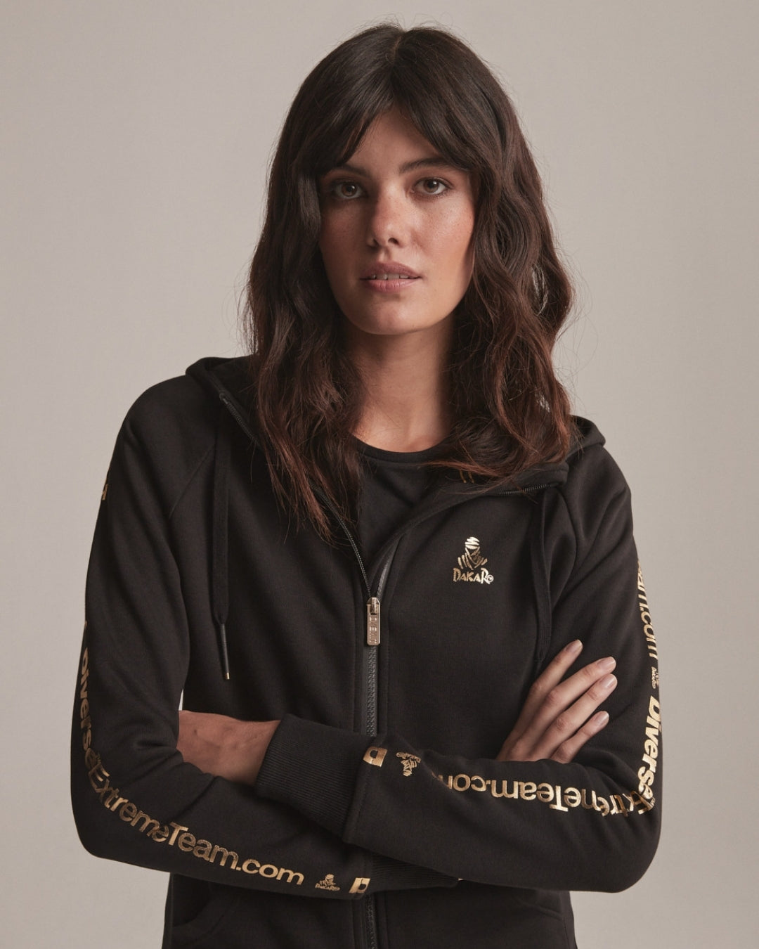 Sweat à Capuche zippé Femme Dakar VIP 51 - Noir