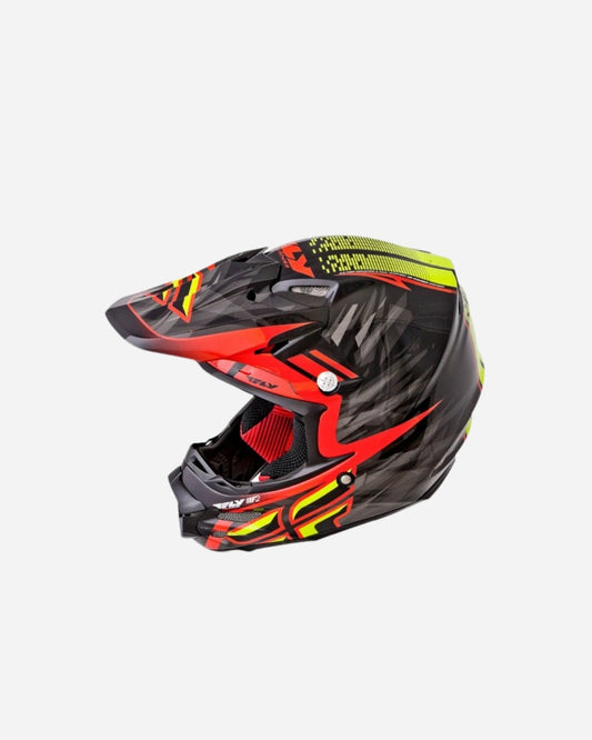 Casque Fly Racing F2 Carbon - Court Noir/Rouge/Lime