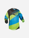 Maillot Fly Racing Kinetic Blocks - Bleu/Hi-Vis