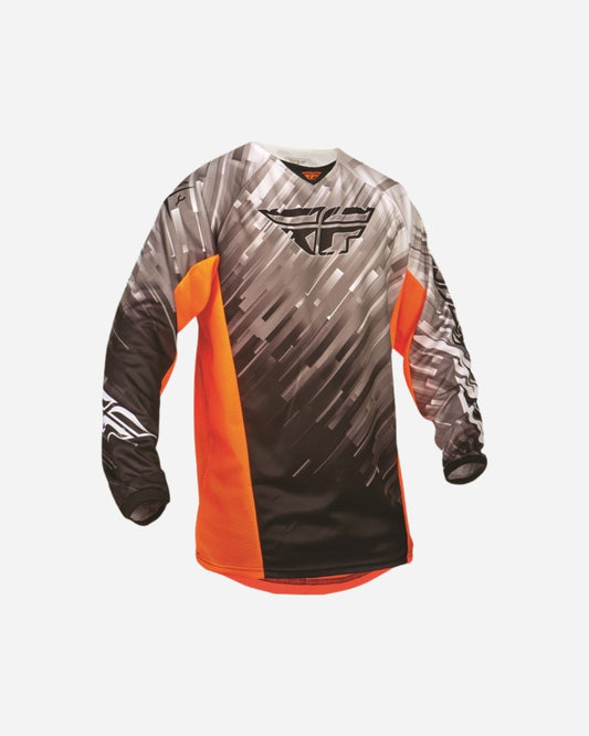 Maillot Fly Racing Kinetic Glitch - Noir/Blanc/Orange