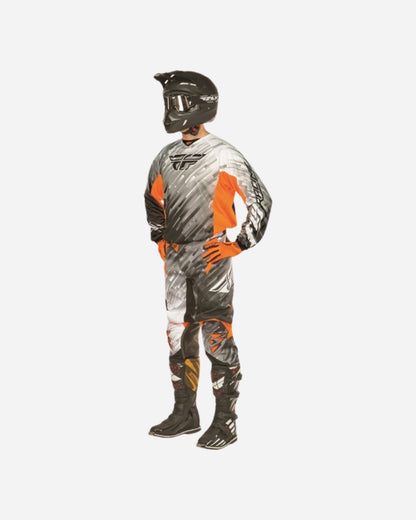 Maillot Fly Racing Kinetic Glitch - Noir/Blanc/Orange