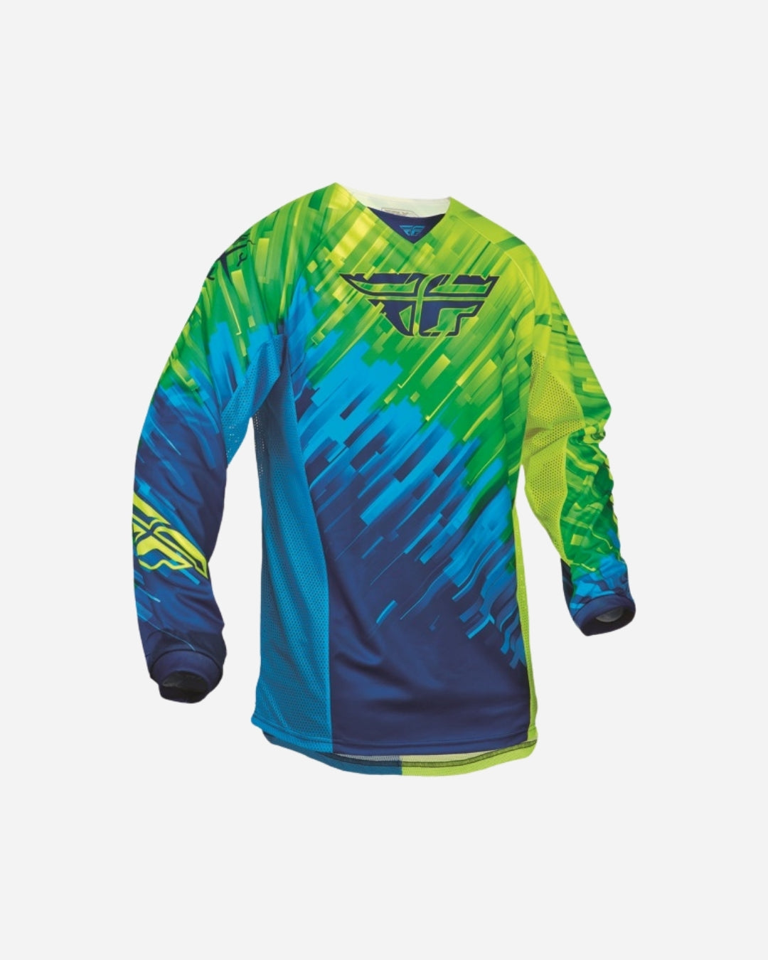 Maillot Fly Racing Kinetic Glitch - Bleu/Hi-Vis