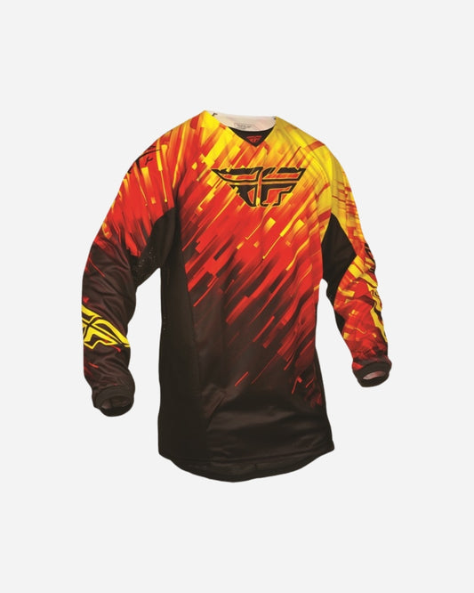 Maillot Fly Racing Kinetic Glitch - Rouge/Noir/Jaune
