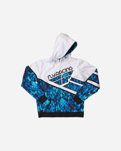 Sweat à capuche Fly Racing Kinetic - Bleu/Blanc