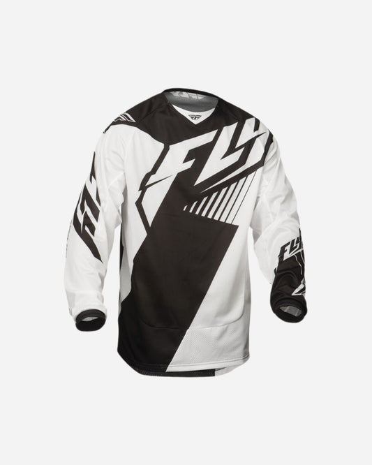 Maillot Fly Racing Kinetic Mesh - Noir/Blanc