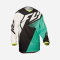 Maillot Fly Racing Kinetic Mesh - Noir/Blanc/Bleu sarcelle