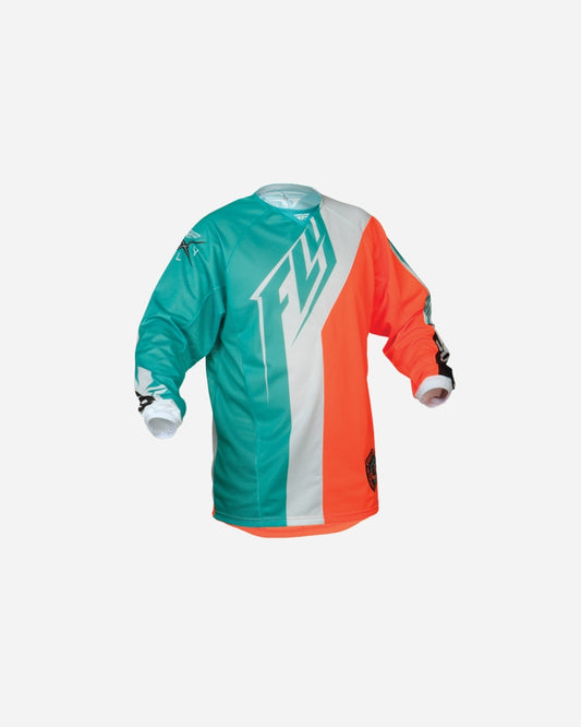 Maillot Fly Racing Kinetic Mesh - Bleu sarcelle/orange