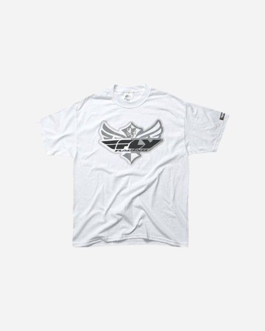 T-shirt Fly Racing Logo - Blanc