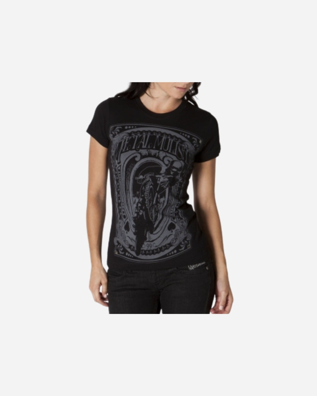 T-shirt Femme Metal Mulisha Ghostrider col rond - Noir