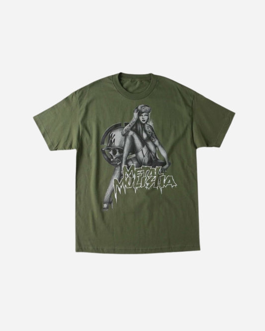 T-shirt Metal Mulisha Pin Down - Vert militaire
