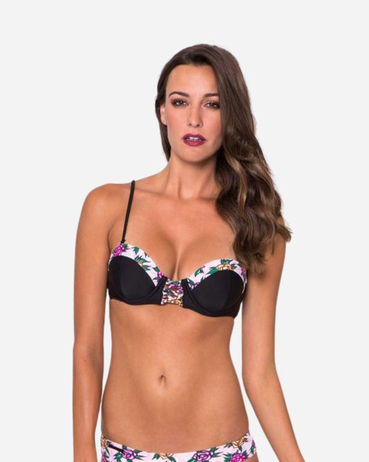 Metal Mulisha Gypsy Lattice Bandeau Bikini Top - Hot Pink