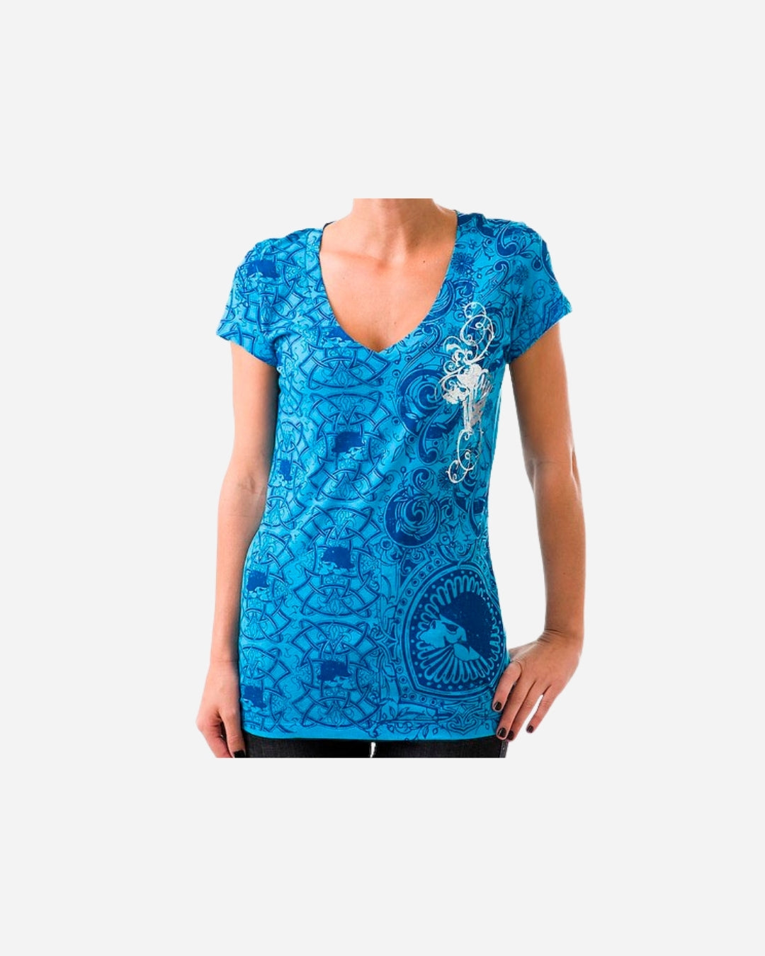 T-shirt Femme Metal Mulisha Patchworks - Bleu