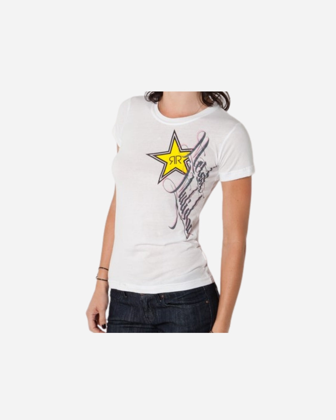 T-shirt Femme Metal Mulisha One Time Rockstar - Blanc