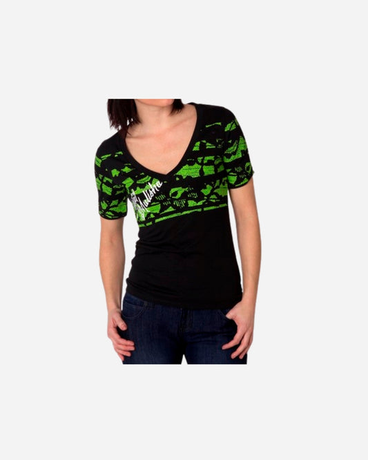 T-shirt Femme Metal Mulisha Sling col V - Noir