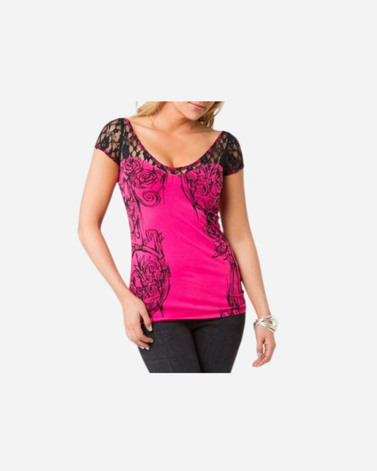 Top Femme Metal Mulisha Emetal Mulisha - Rose fuchsia